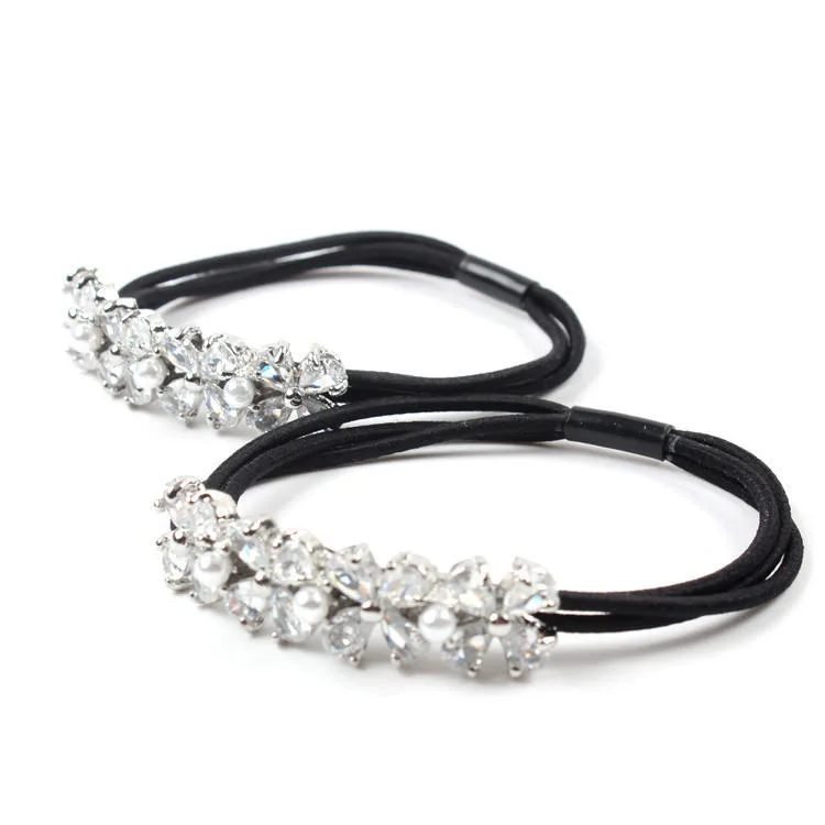 Fashion European Crystal Hair Tie Ponytail Band for Women Hair Accessories