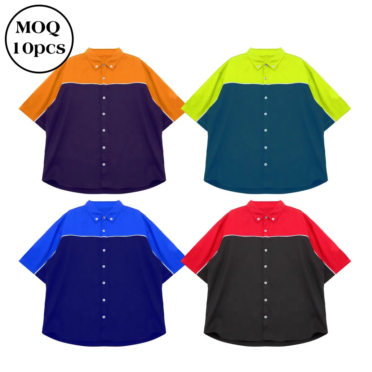 Design Your Own Fashion Men's Button up Factory Directly Color Contrast Shirt