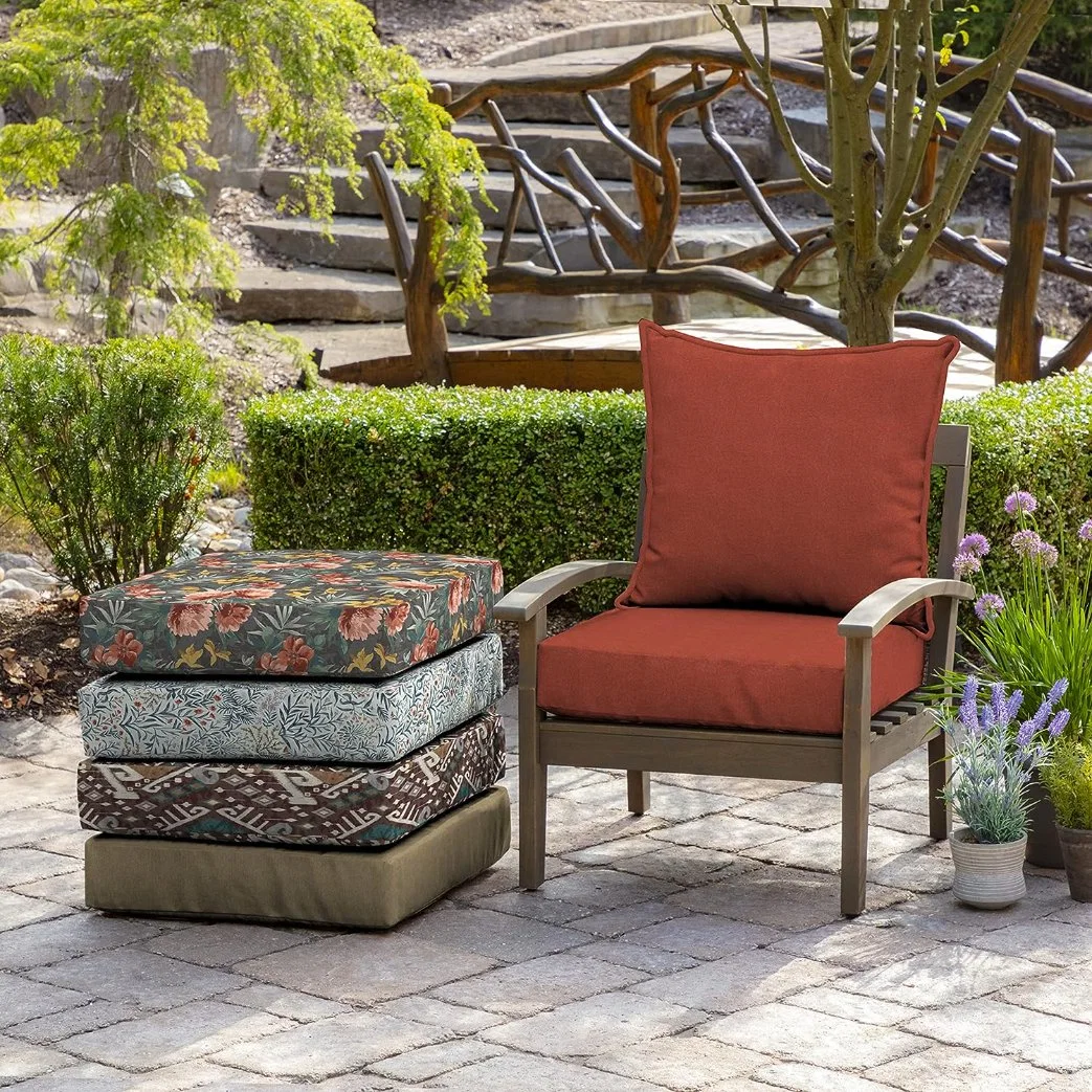 Outdoor Seat Back Cushion Oxford Fabric Water Resistant Durable Thicken Pad with Straps Outdoor Sofa Cushions