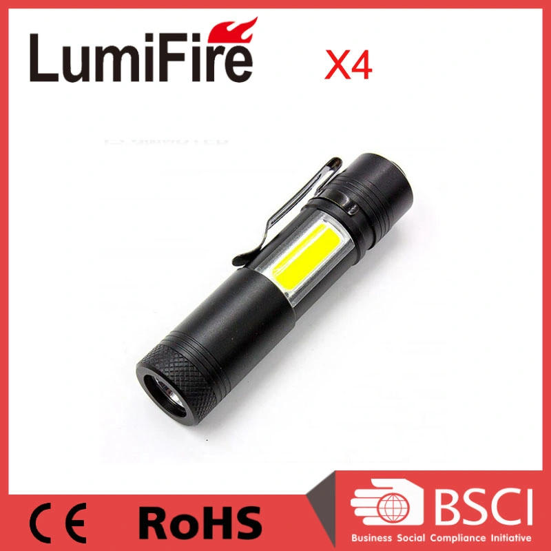 Aluminum Torch with Side 3W COB LED Mini Flashlight