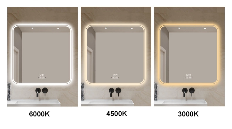 На заводе ОПТОВАЯ ТОРГОВЛЯ МЕБЕЛЬЮ квадратных настенных зеркало для макияжа в ванной комнате отеля светодиодный дисплей HD Smart зеркала в противосолнечном козырьке