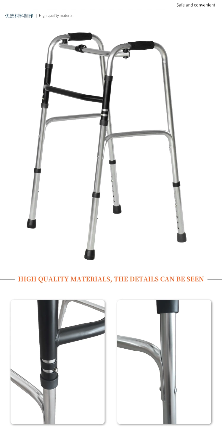 Medical Hospital Aluminium Seniors Elderly Folding Walker Rollator Disabled Walking Frame