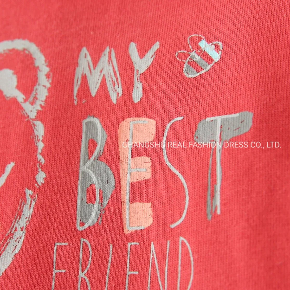 Children Clothes Clothes Boy Girl Baby T-Shirt Wear with Bear Printing and Back Placket