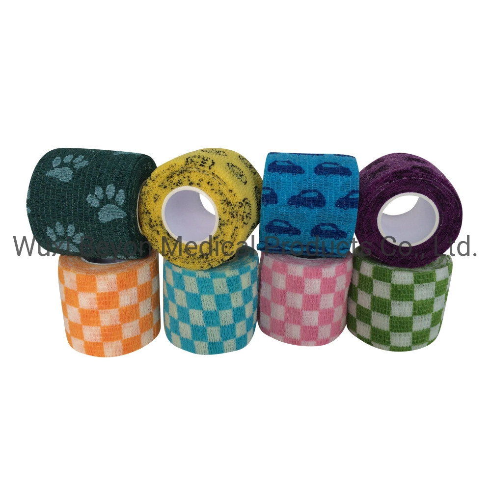 Cute Image Cohesive Vet Pet Flexible Printed Self-Adhesive Bandage