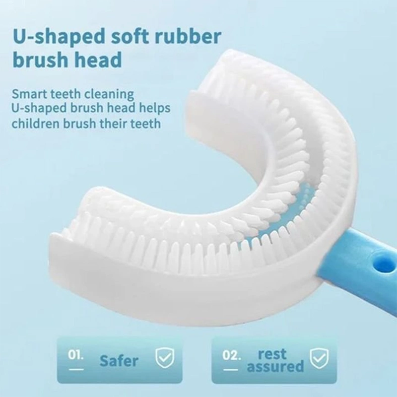 Mouth-Held U-Shaped Toothbrush for Children 2-12 Years Old