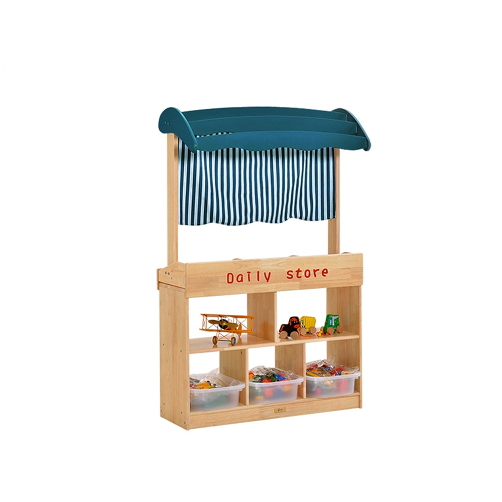 Rotate White Board Cabinet, Reading Area, Playroom Furniture Wooden Puppet House, Kindergarten and Preschool Children Center Furniture