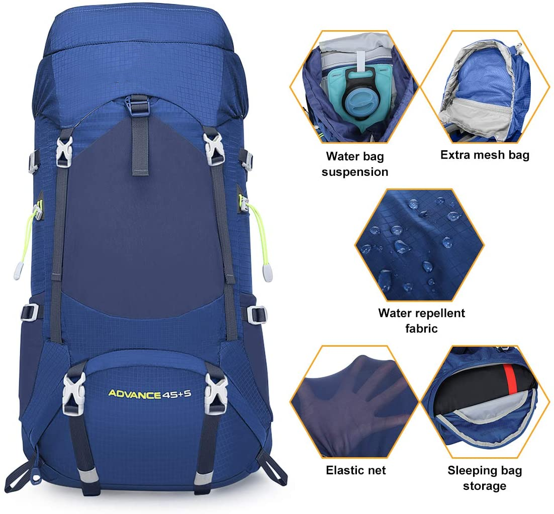 Рюкзак 50L Nylon Mountain Bags для поездок на улице водонепроницаемый Hiking