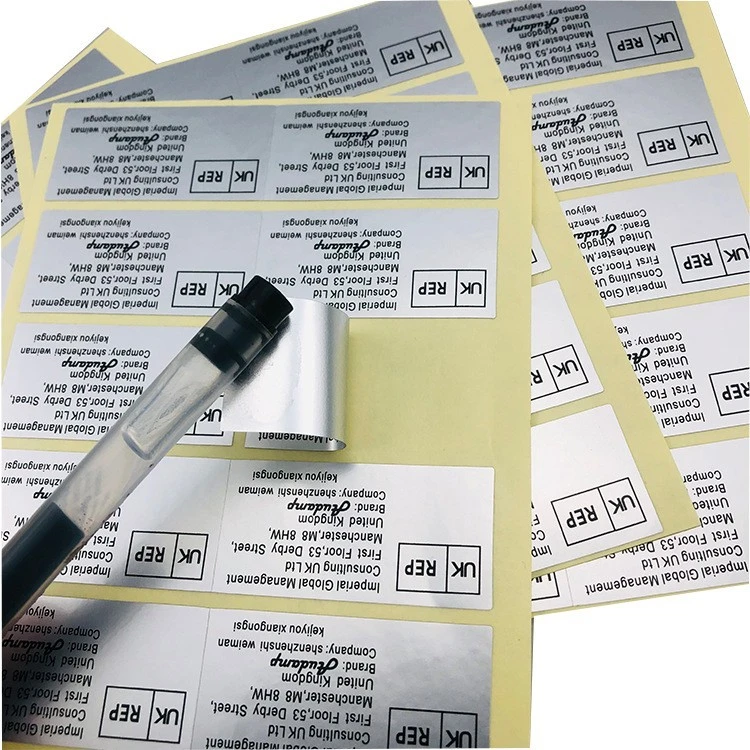 Custom Printing PVC Golden Silver Labels for Chemical Cosmetics Products