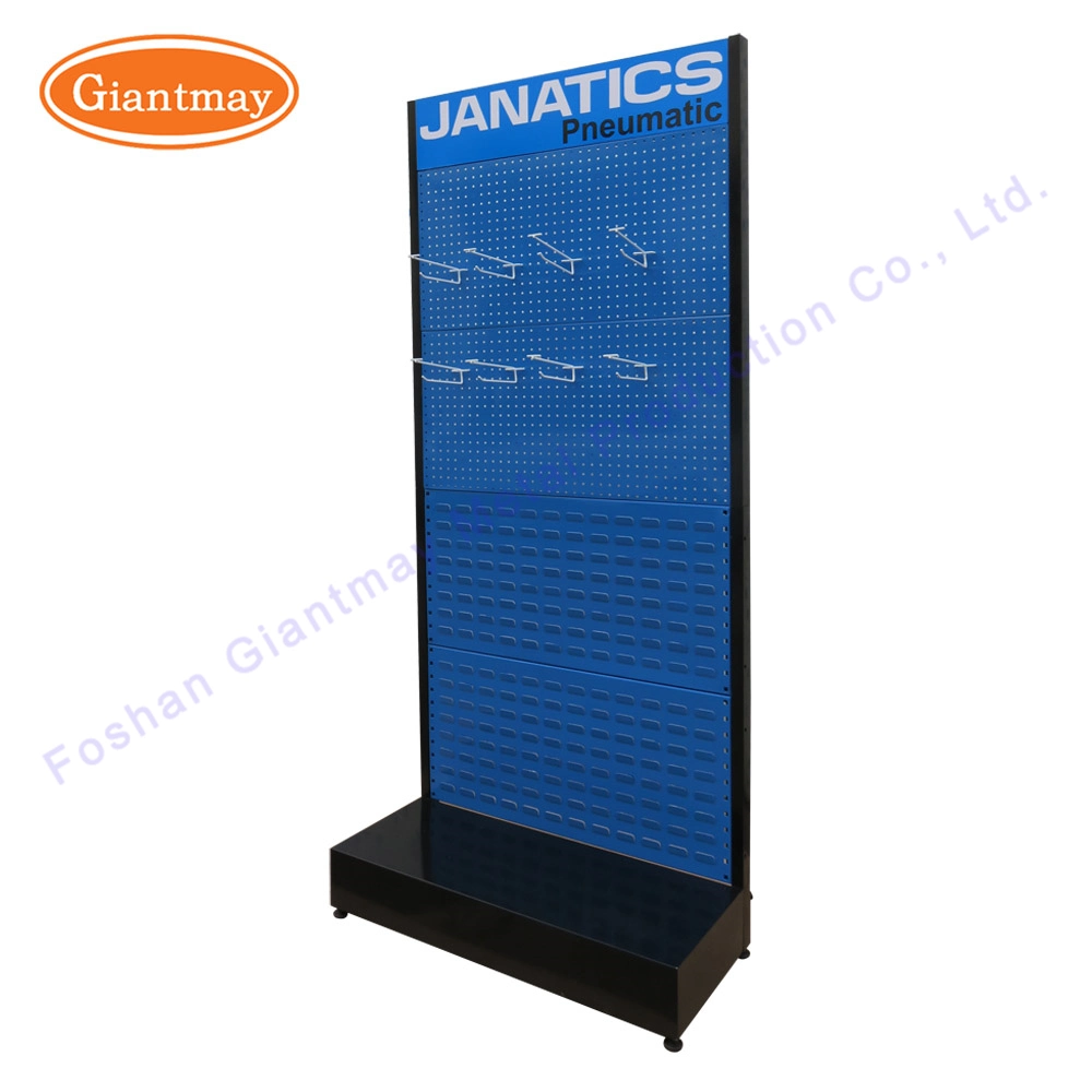 Retail Store Tools Display Hardware Shelf Rack with Perforated Metal Panels