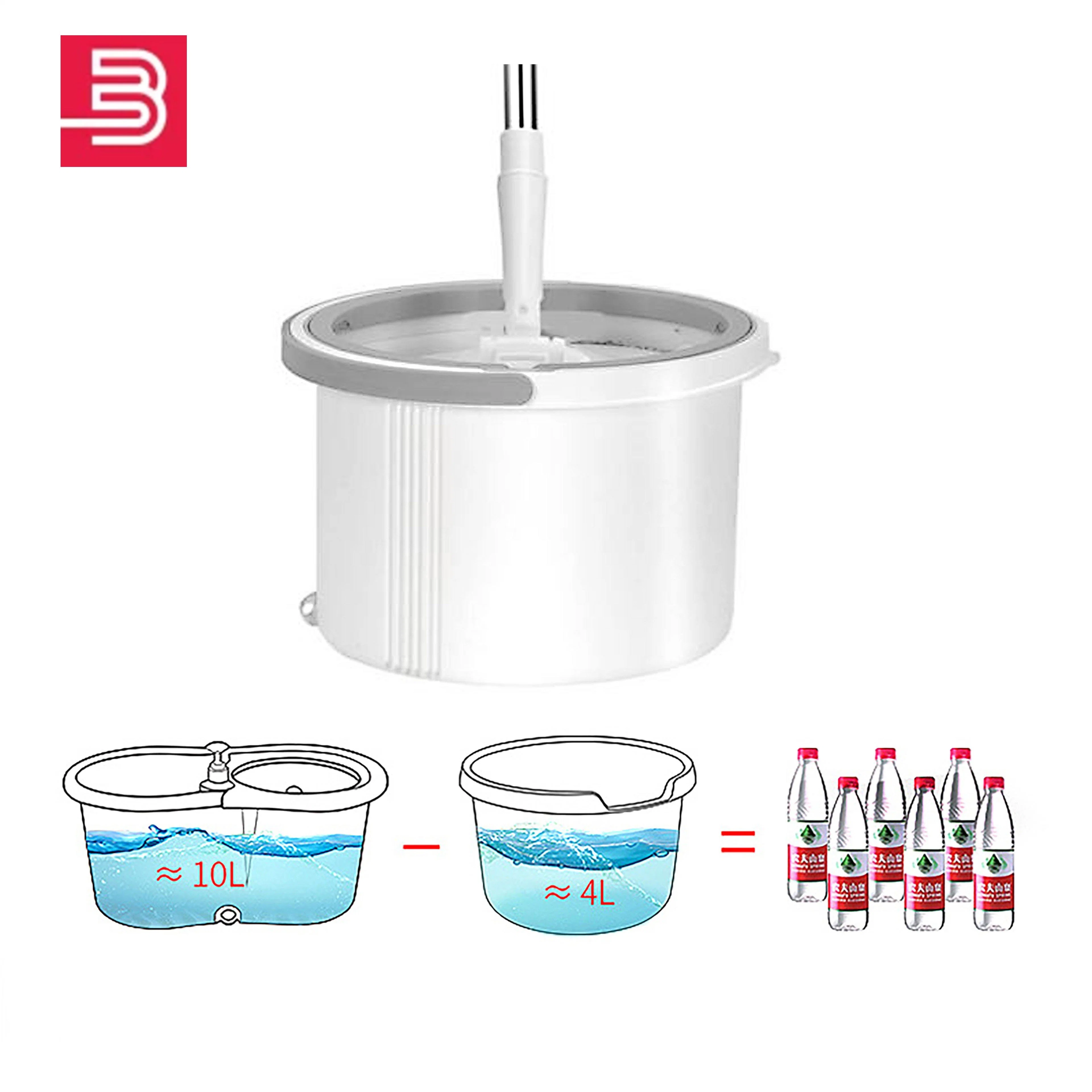 Round Handfree 360 Rotate Spin Flat Mop Bucket with Dirty Water Separated in Magic Wet and Dry Floor Cleaning