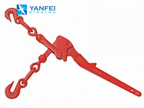 Red Painted Forged Ratchet Type Load Binder with Grap Hooks