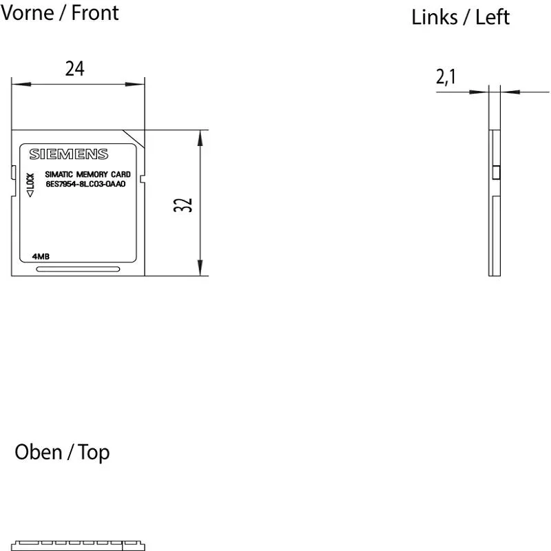 6es7954-8lf03-0AA0 Simatic S7, Memory Card for S7-1X00 CPU/Sinamics, 3, 3 V Flash, 24 Mbyte