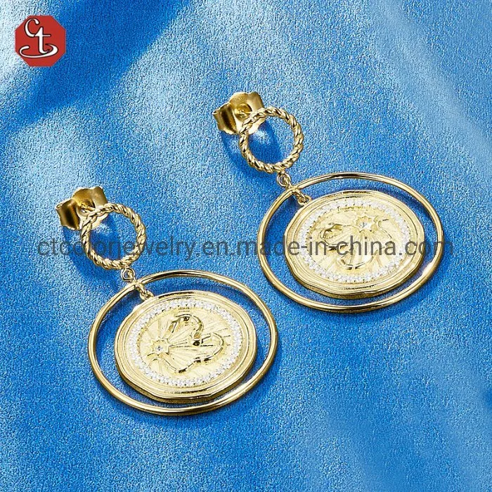 Fashion Jewelry Small Perfume Hoops Gold Plated Earrings
