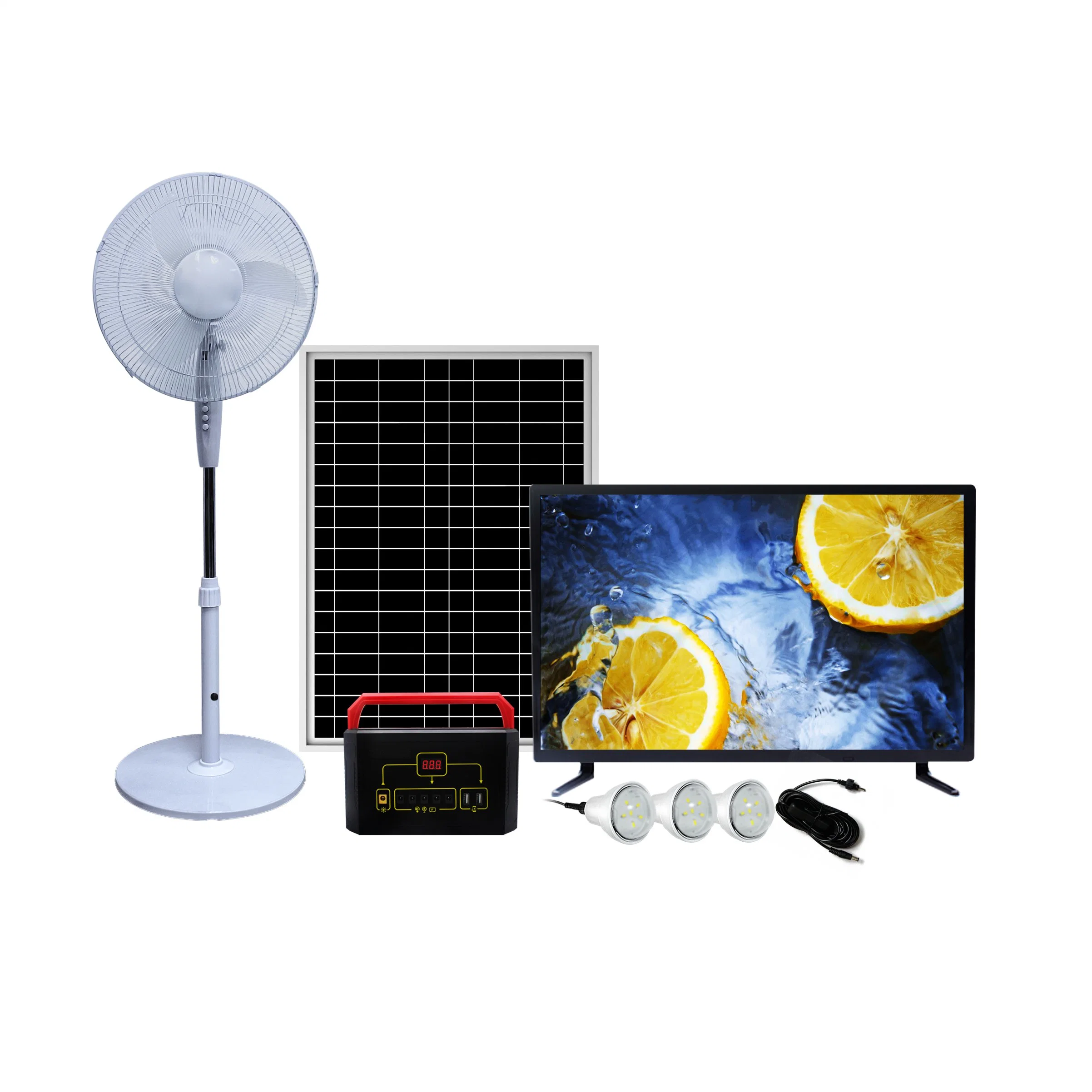 Kits Solares domésticos generador solar apoyo DC el ventilador y TV digital DC