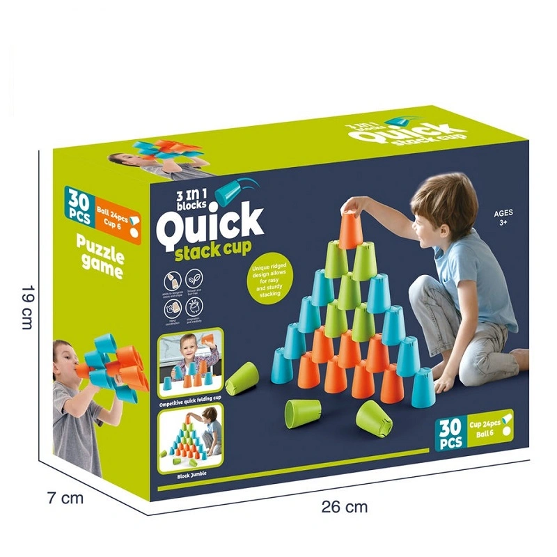 Детские игры для девочек 3 в 1 Строительство игрушечных кубок Pitching игры Пластиковые кружки Quick Stack Учебные игрушки с чашками И шашки Quick Stack Cup Игровые игрушки