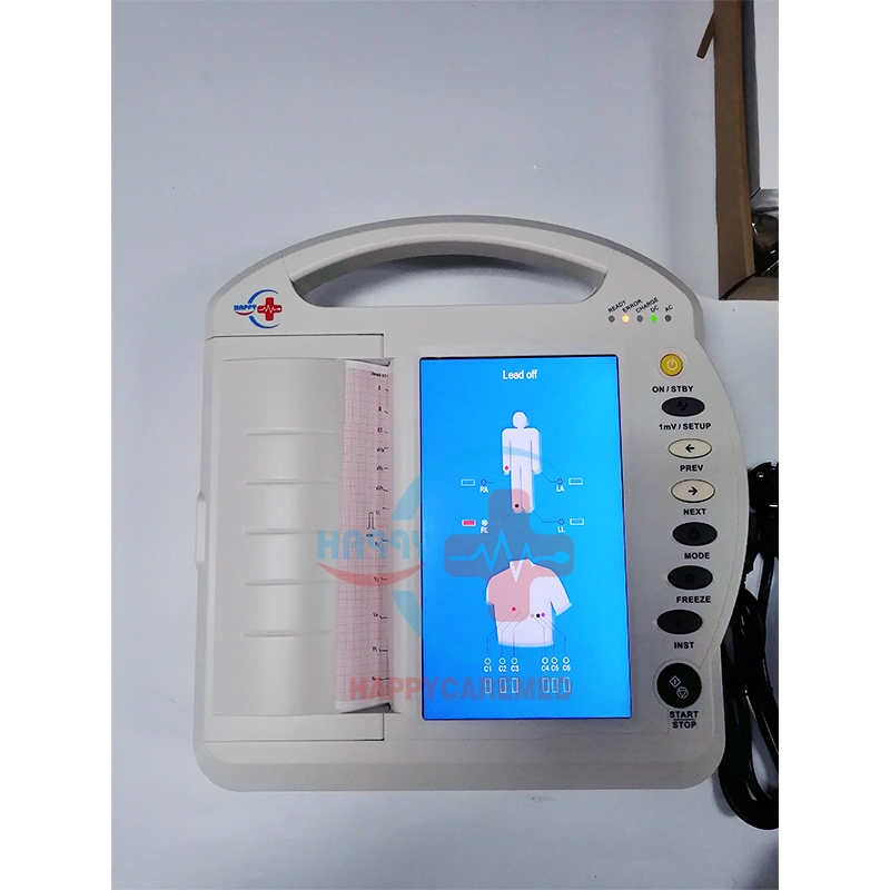 Hc-H004 Portable Electrocardiograph 10 Inch Touch Screen ECG Analyzer ECG Machine 12 Channel