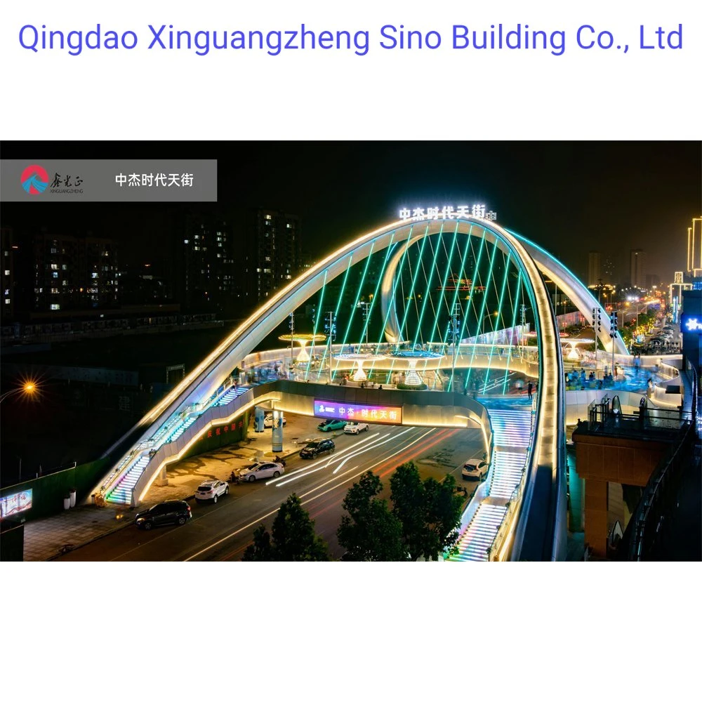 China Fabricante Diseño personalizado Overpass Cross Street Steel Structure Bridge