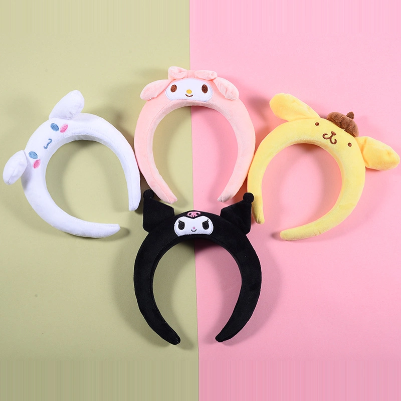 Ruunjoy Sanrio Cartoon Hairband Cute Kuromi Funny Plush Sanrio Headband Stuffed Plush Hair Sanrio Accessories Hairbands