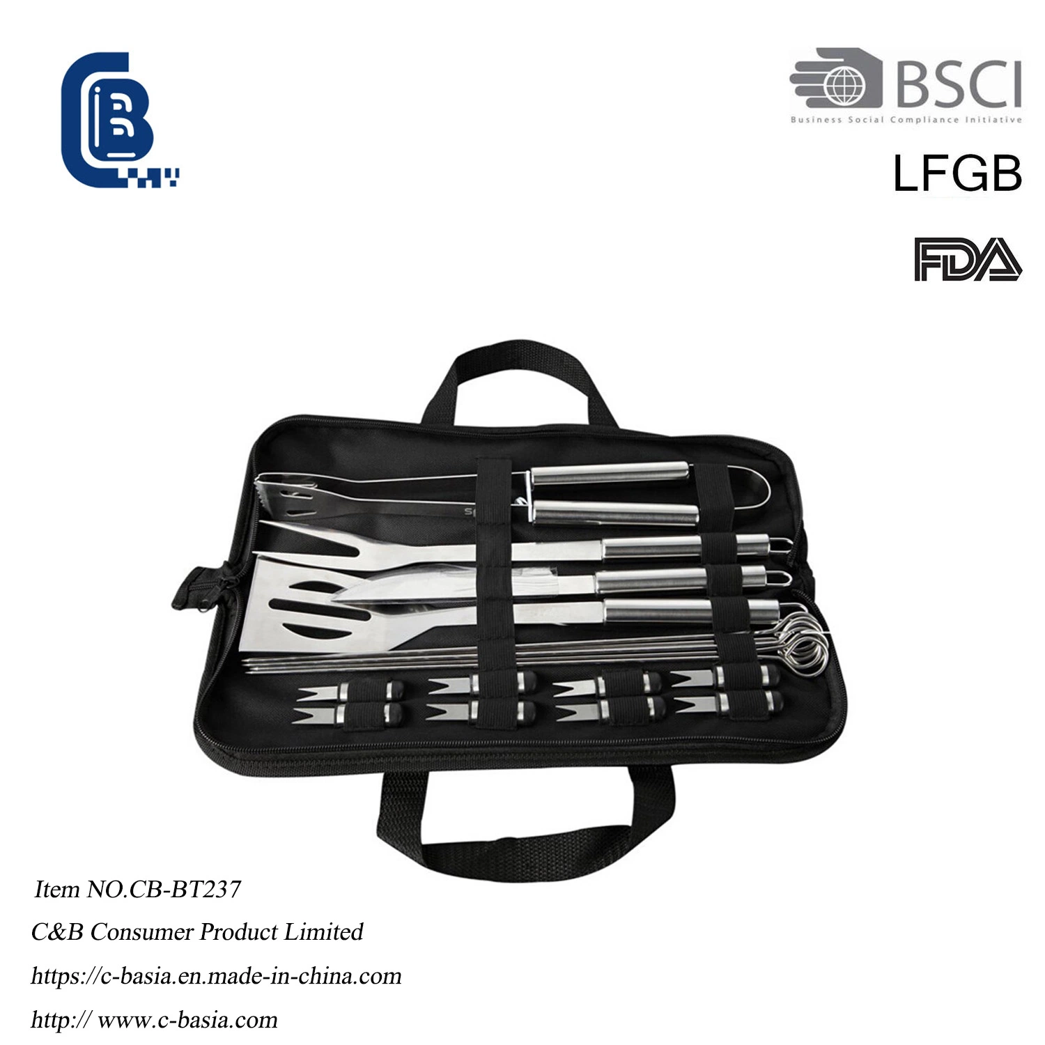 Oxford Apron Carry Bag with Grill Barbecue Tool Set BBQ Grilling Tools