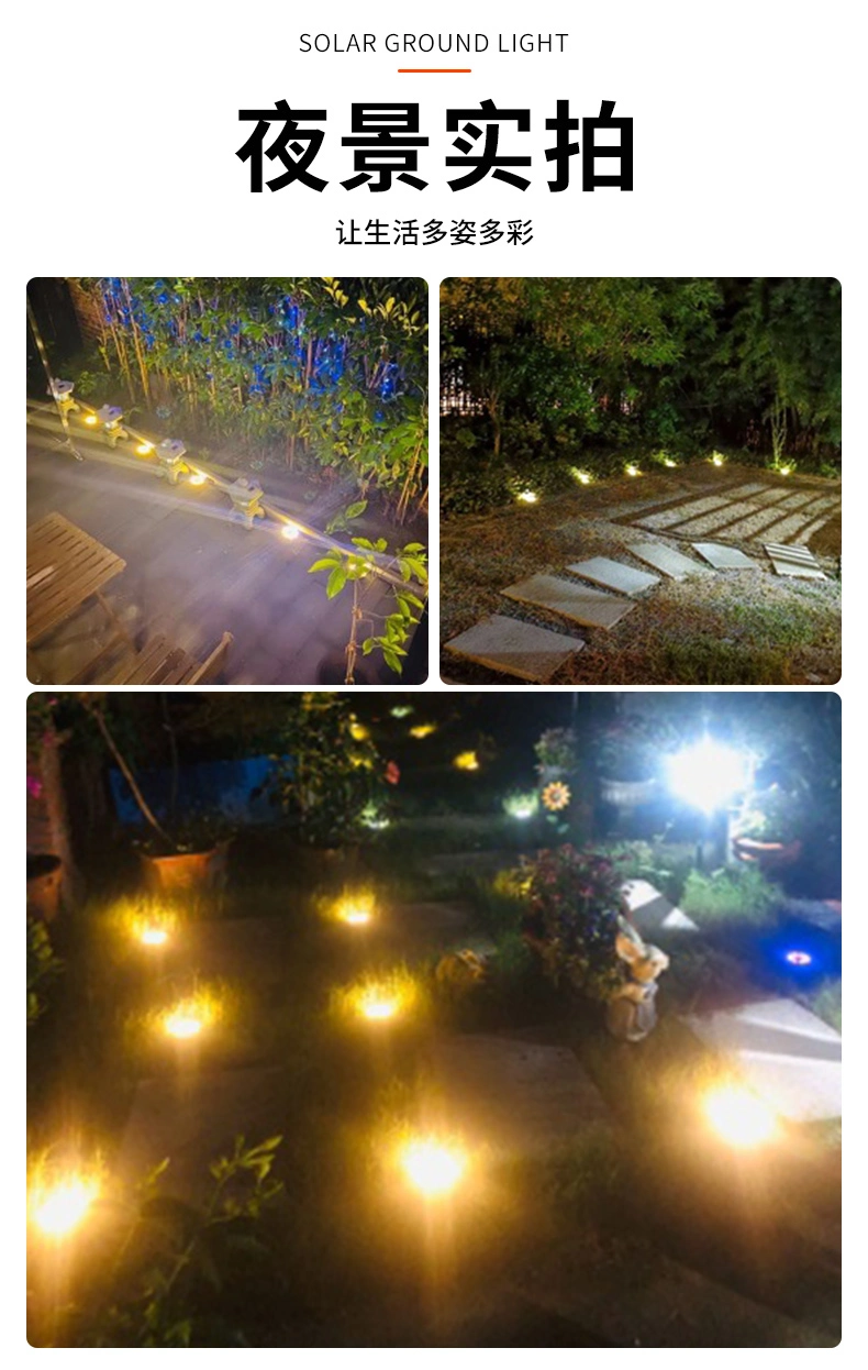 Solar Ground Lights Outdoor Waterproof Garden Deck Lamp Landscape Lighting