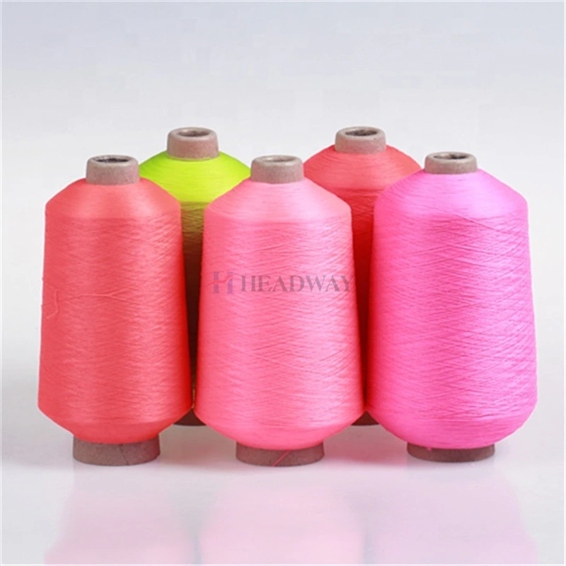 DTY 75D-600D الألوان المصبوغة بالحبل 100% Polyester Yarn, Polyester Texture Yarn
