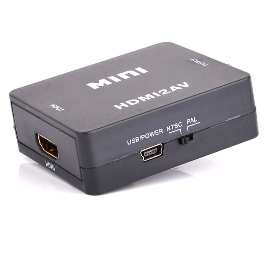 Convertidor Mini HDMI a AV RCA HD HDMI2AV de alta calidad Conversor de audio y vídeo