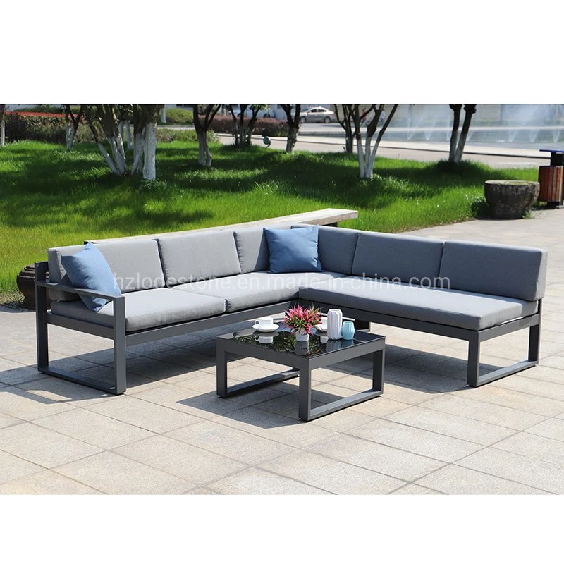 Hot Sale European Style Garden Sofa Set Modern Patio Aluminum Grey Outdoor Furniture