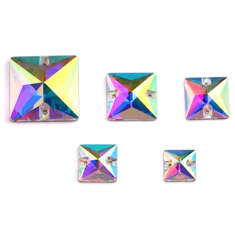 Alle Größen quadratische Ziersteinchen Kristall ab Flatback Glas Nähen Kristall Perlen 10mm, 12mm, 14mm, 16mm, 22mm