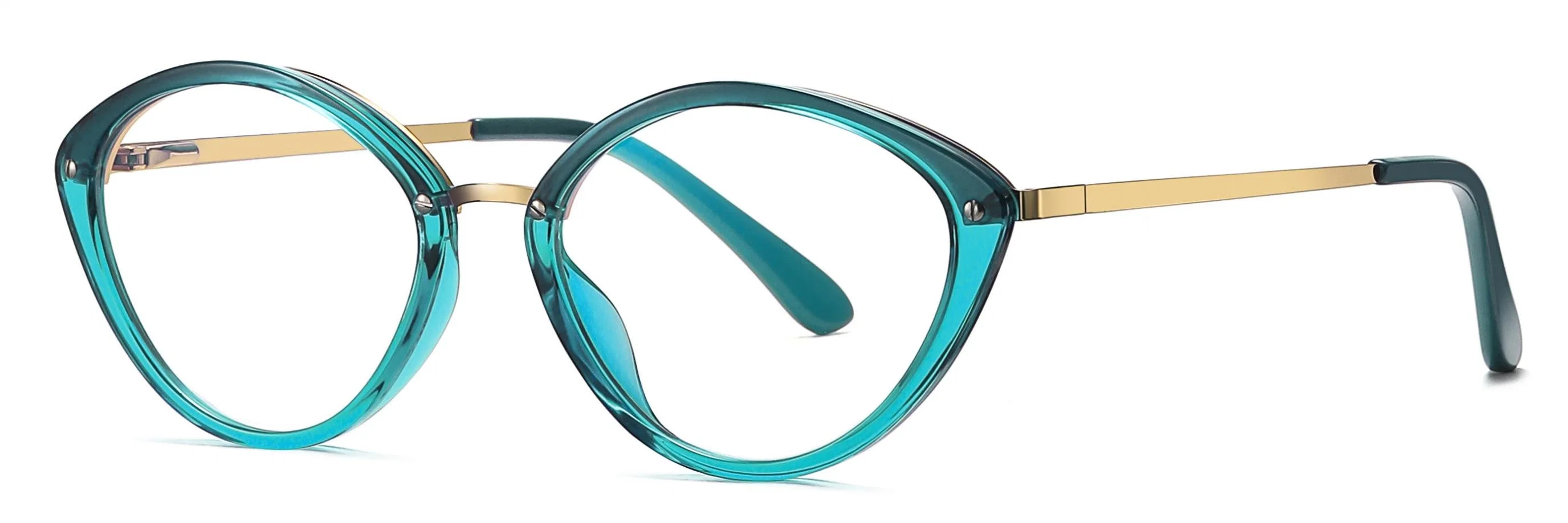 Marco de forma ovalada brillante de colores semi-opaco Anti Scratch Revestimiento TR90 mujeres Glasses