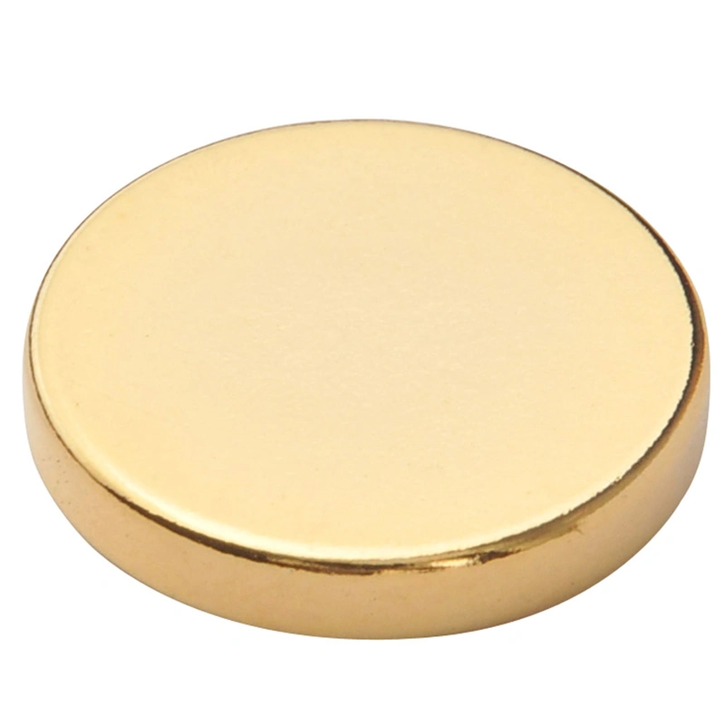 N35-N40 Disc Permanent Neodymium Magnet with Gold Plating