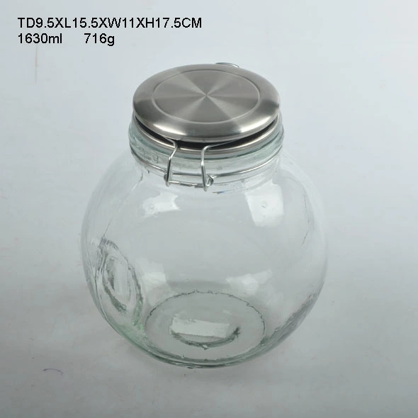 Large Capacity Unique Round Sealed Glass Food Storage Jar