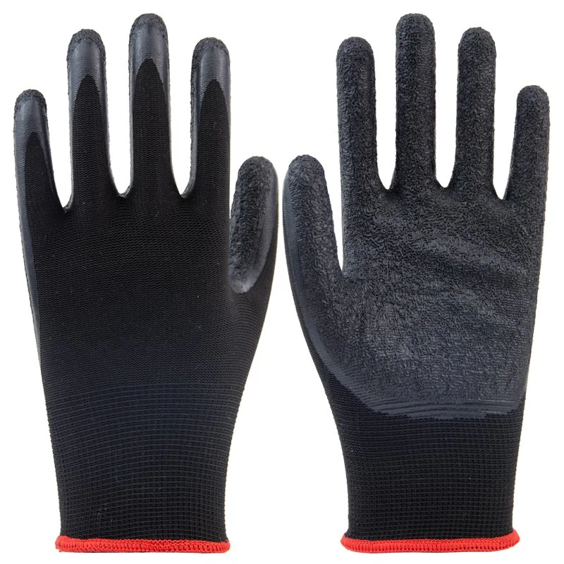 Guantes de seguridad recubiertos de arrugas de látex para la construcción de trabajos