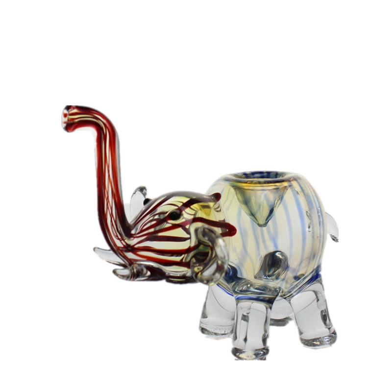 Colored Glass Smoking Pipe Hand Blown Glass DAB Rig Elephant Shaped Gift