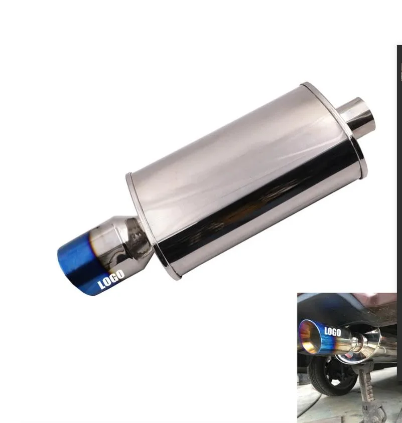 Universal Stainless Steel Auto Car Round Exhaust Muffler Pipe Car Modified Styling Double Exhaust Tail Pipe Throat