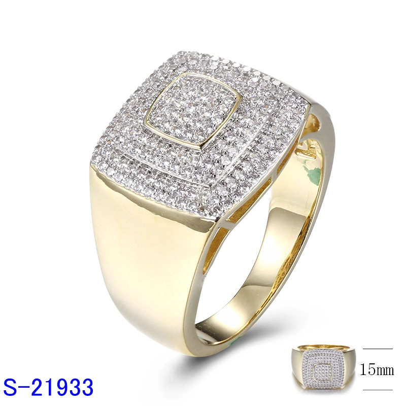 925 Sterling Silver Fashion Hip Hop Pop Jewelry Micro Pave Cubic Zirconia Ring for Men