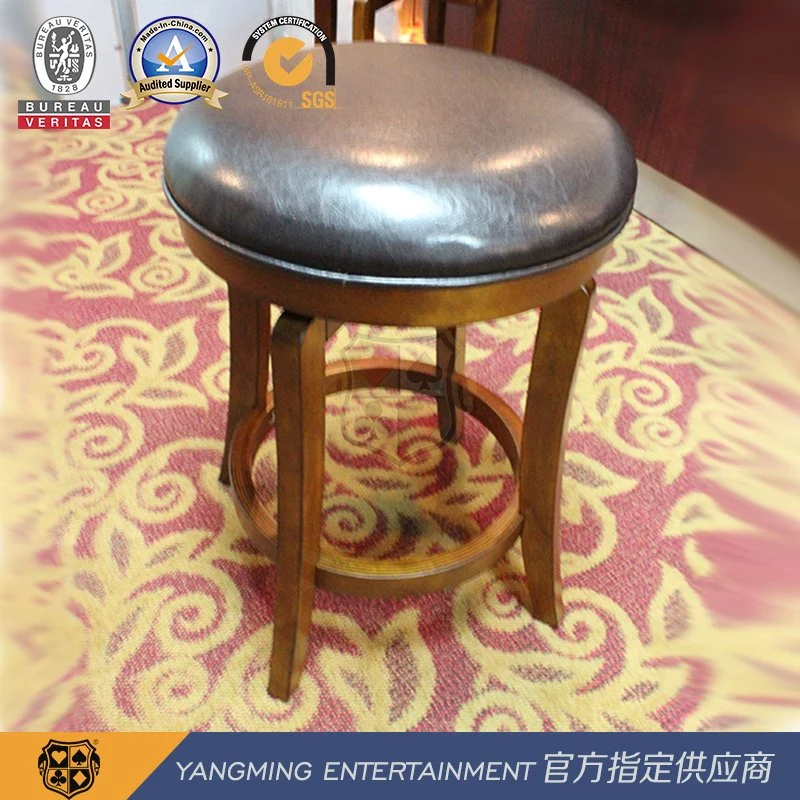 Original Wood Color Solid Wood Retro American Bar Chair Round Leather Poker Table Table Casino Bar Chair Ym-Dk01