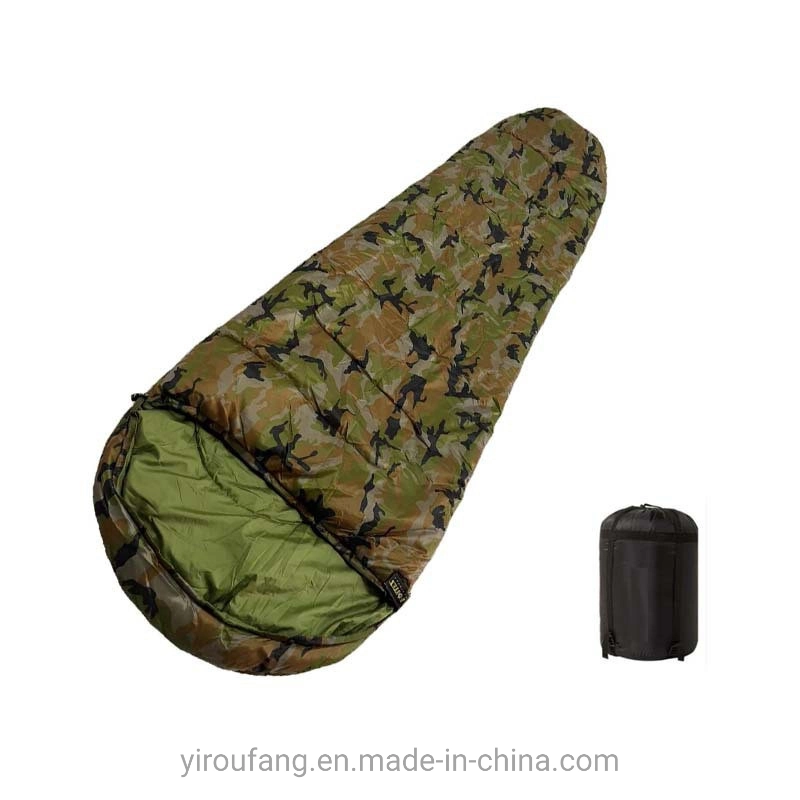 Troops Style 0.95kg Camping Thermal Mummy Shape Goose Down Camouflage Sleeping Bag -5&ordm; C Below Zero Degree with Compression Sack National Reserve