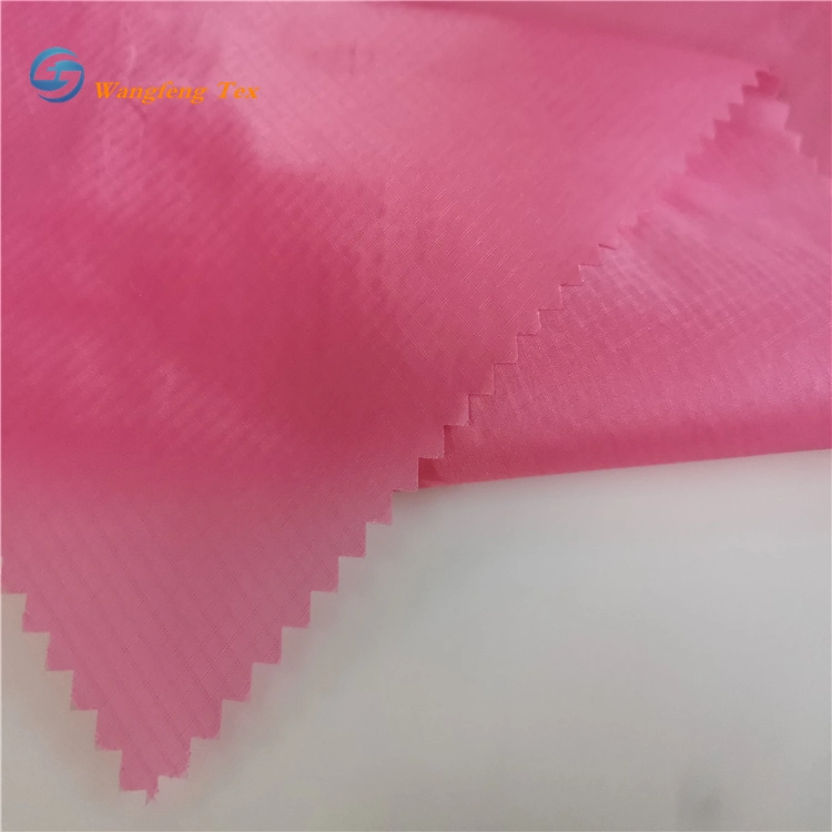 Pink 70dx160d Plain Dyed Wr Fabric Taslon Nylon with Wet Process Coating