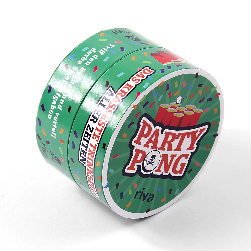 Glossy Green Color Party Pong Paper Tube Flat Edge Christmas Gift Box