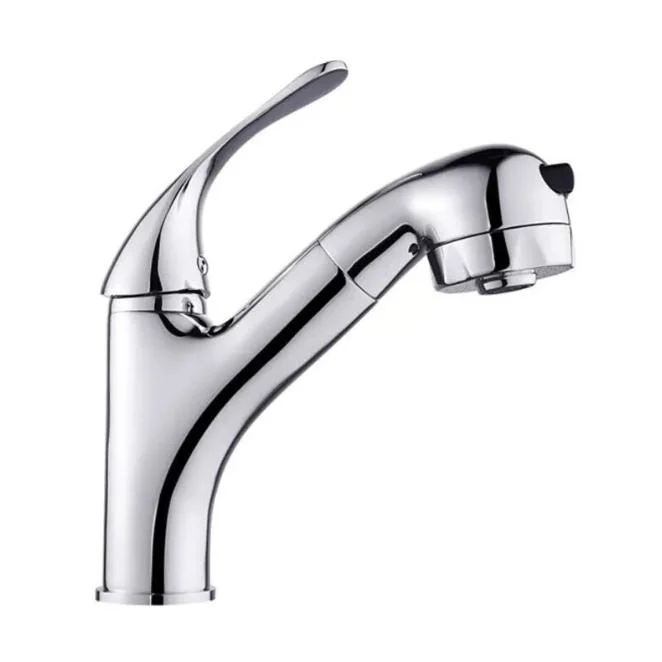 Modern Style High Quality Silver Bathroom Brass Pull-out Basin Faucet