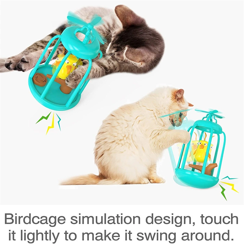 2022 Nuevo Diseño Bird Cage Gato gracioso juguetes Squeaky juguetes interactivos para interiores gatito Kitty Artículos para Mascotas Gatos juguete Chase
