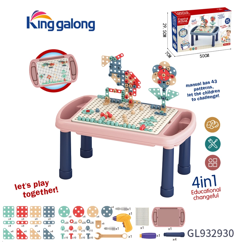 Kinder Stim Learning Lernspielzeug 256PCS Drill Puzzle Tisch-Set Spielzeugbau Spielzeugblöcke