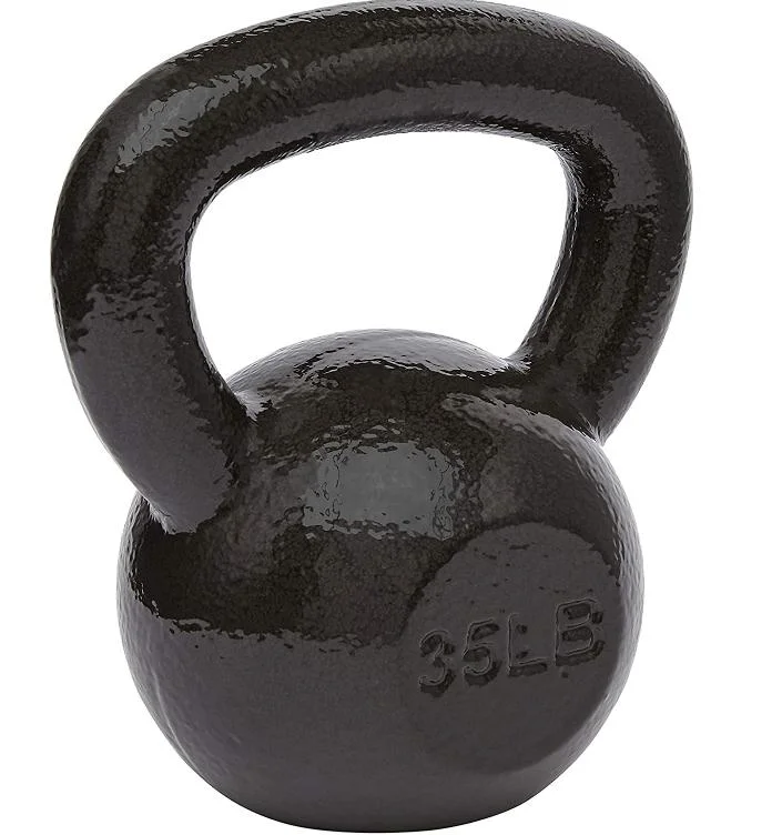 Salle de gym personnalisé Poids Kettlebell en fonte avec finition en émail 35 Pound, noir