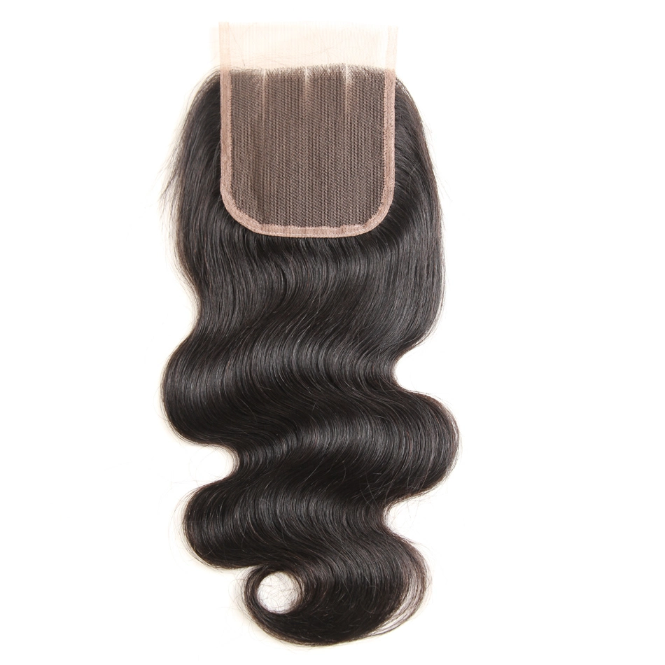 Peruvian Human Hair Closure 4*4 Lace Closure Body Wave Swiss Lace Closure 10-20 Inch Free Part Non-Remy Hair Weaving