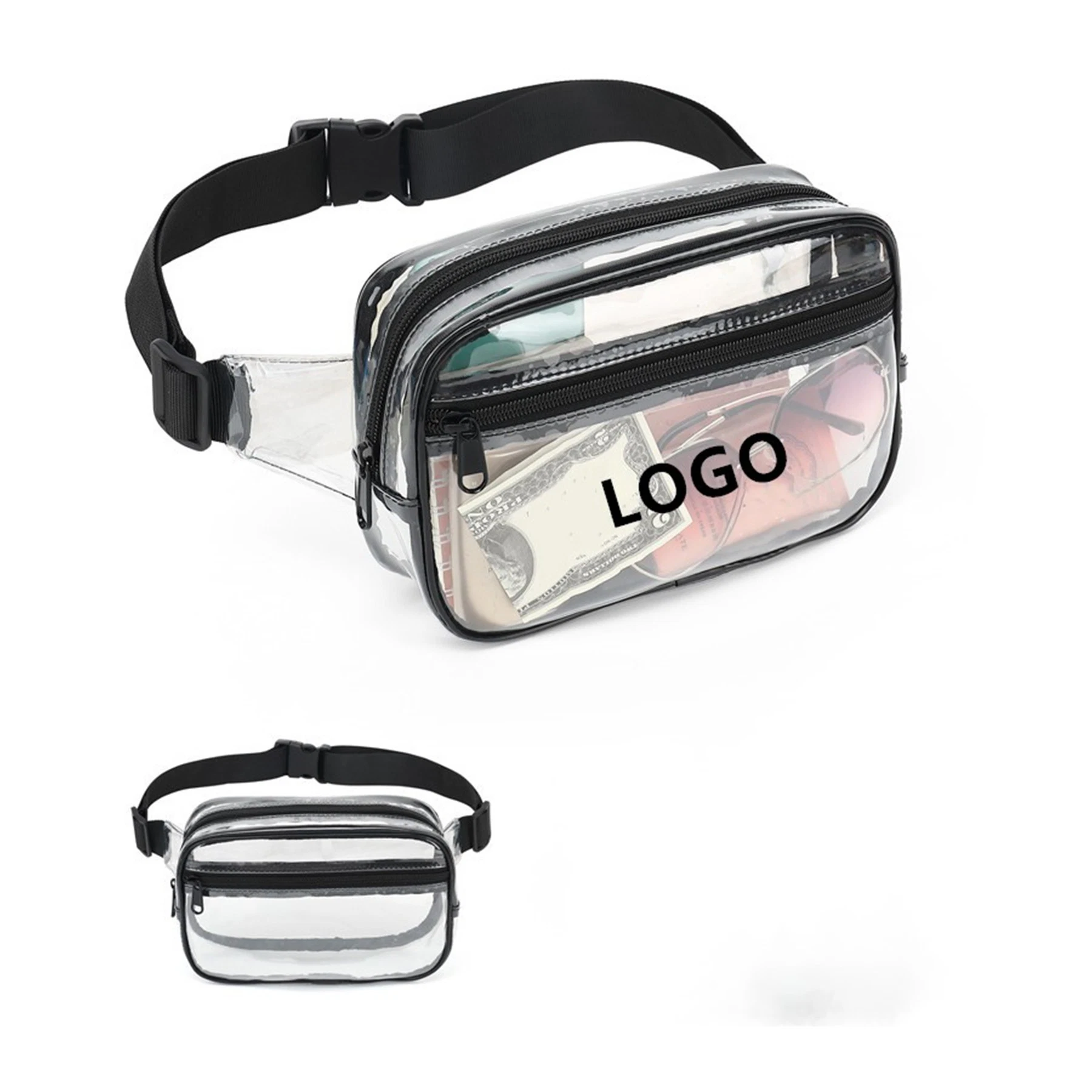 Candy White Clear Waist Jelly Bag Mirror Leather PVC Chest Fanny Pack