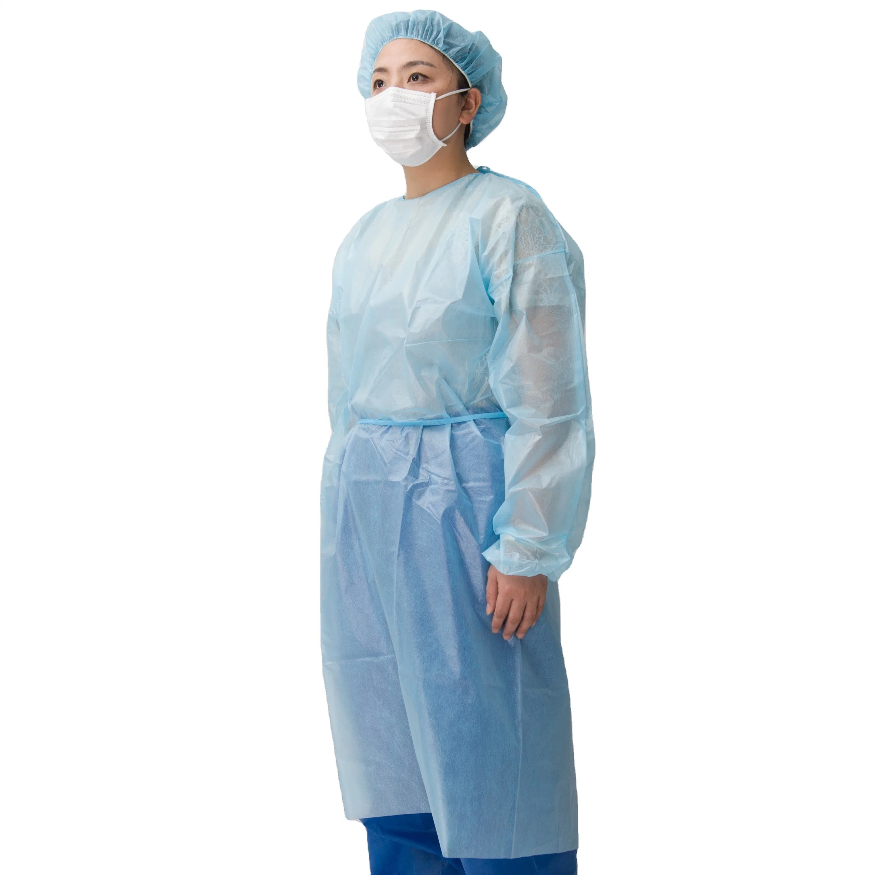 Disposable Waterproof Uniforms PP+PE High-Quality Lab Coats Isolation Gown AAMI Level 2 Sterile Water Resistant Protective Clothing