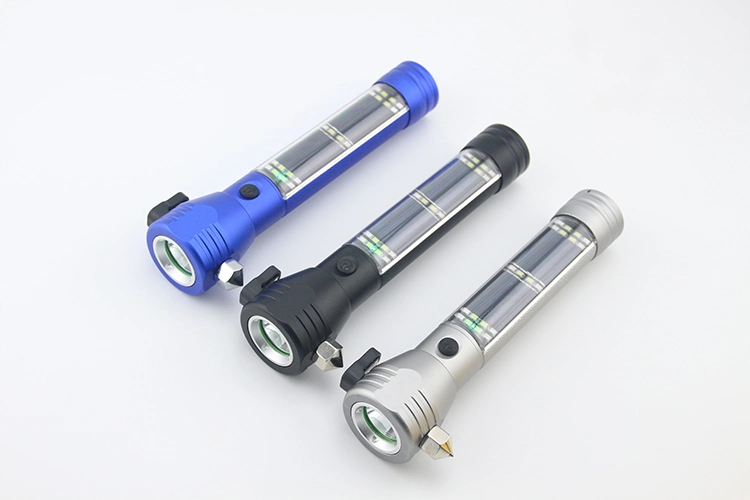 Aluminum Emergency Hammer Torch Solar Charg OEM LED Flashlight