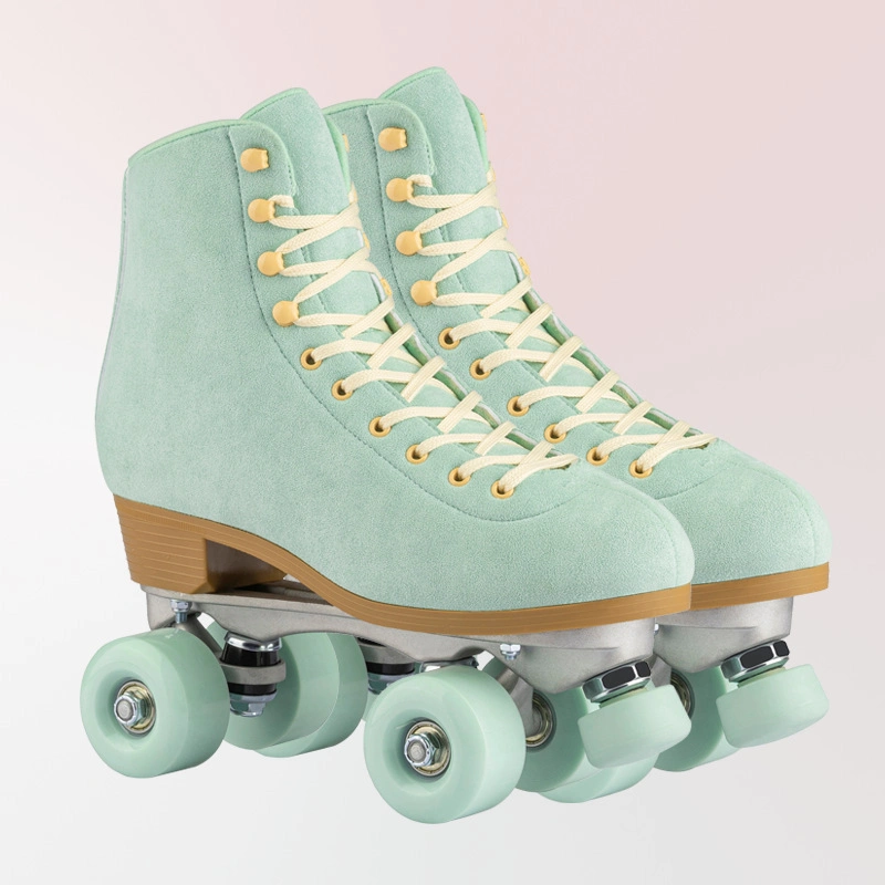 Patines de cuatro ruedas verdes