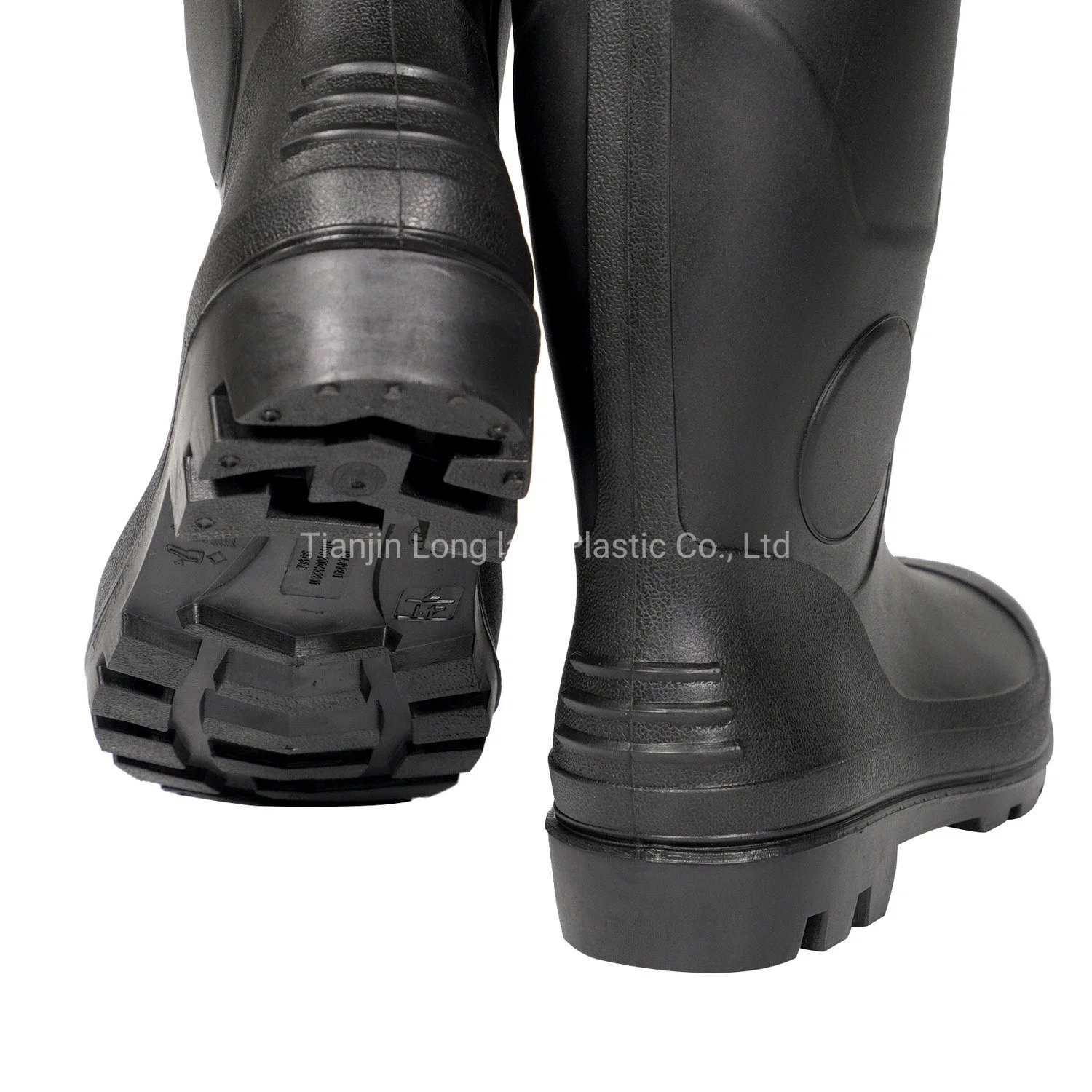 PVC Upper Fashion Style Man Steel Toe Botas para lluvia Jardín de Seguridad de TrabajoTrabajo de alta calidad impermeable Clásico liso Negro combate Tobillo nieve al aire libre invierno G