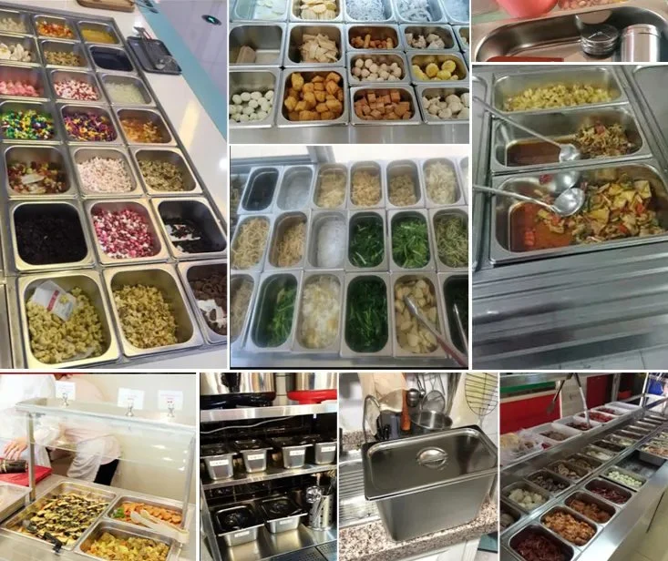 Großhandel/Lieferant Kommerzielle Edelstahl Gn Pan Gastronorm Container Food Pan US-Stil für Buffet